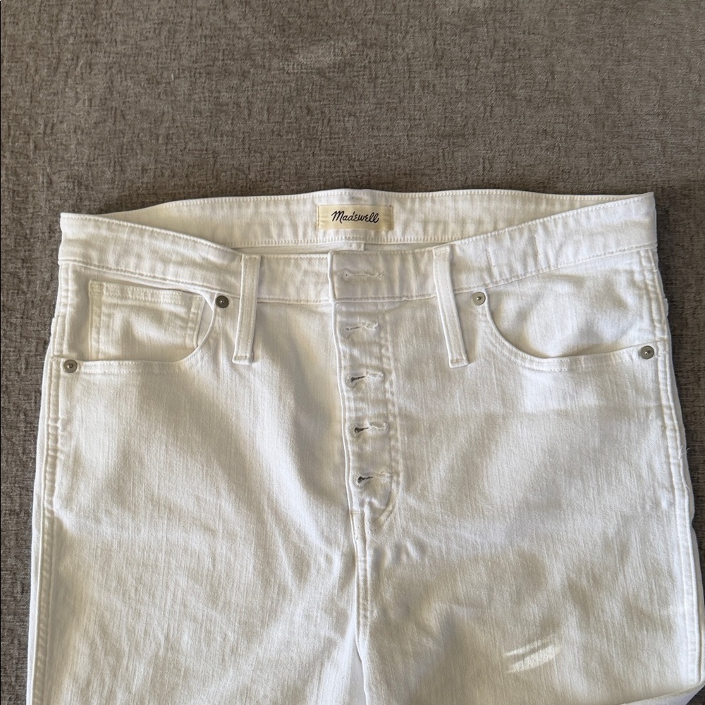 Madewell women’s white high skinny stretch denim Jeans size 16/33‎ - Picture 6 of 11
